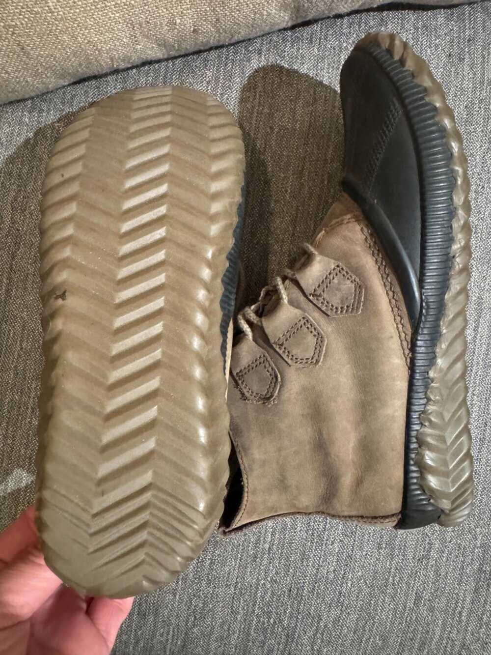 Sorel Out N About Duck Boots Brown Leather Sz 9.5 - Picture 5 of 5